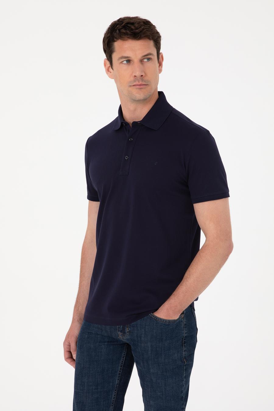 Lacivert Slim Fit Basic Tişört - 50284769039