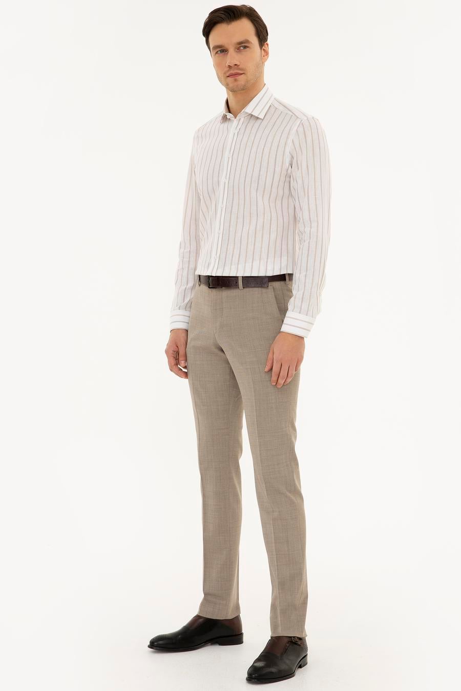 Bej Slim Fit Kumaş Pantolon - 50220744003