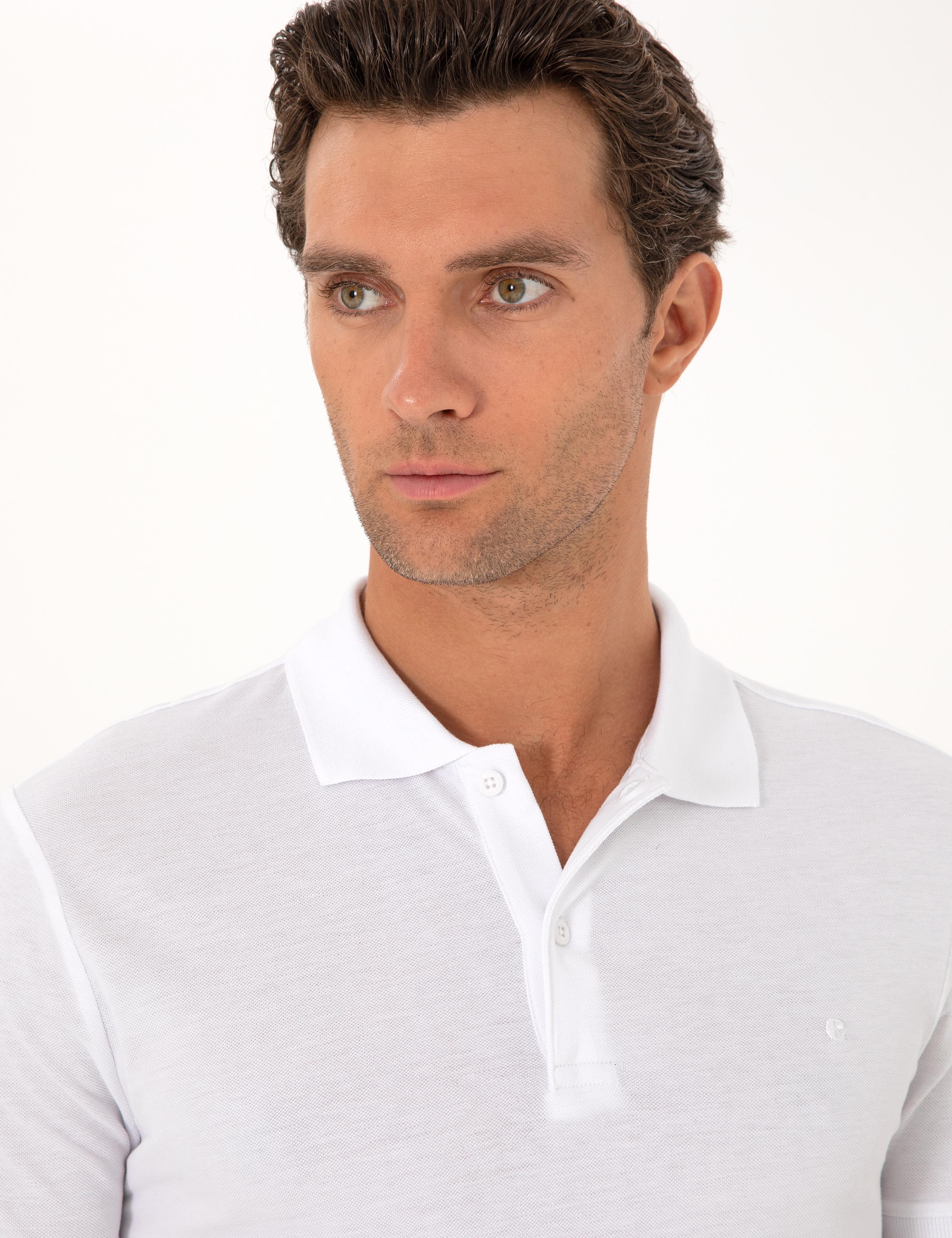 Beyaz Slim Fit Basic Tişört - 50310014025