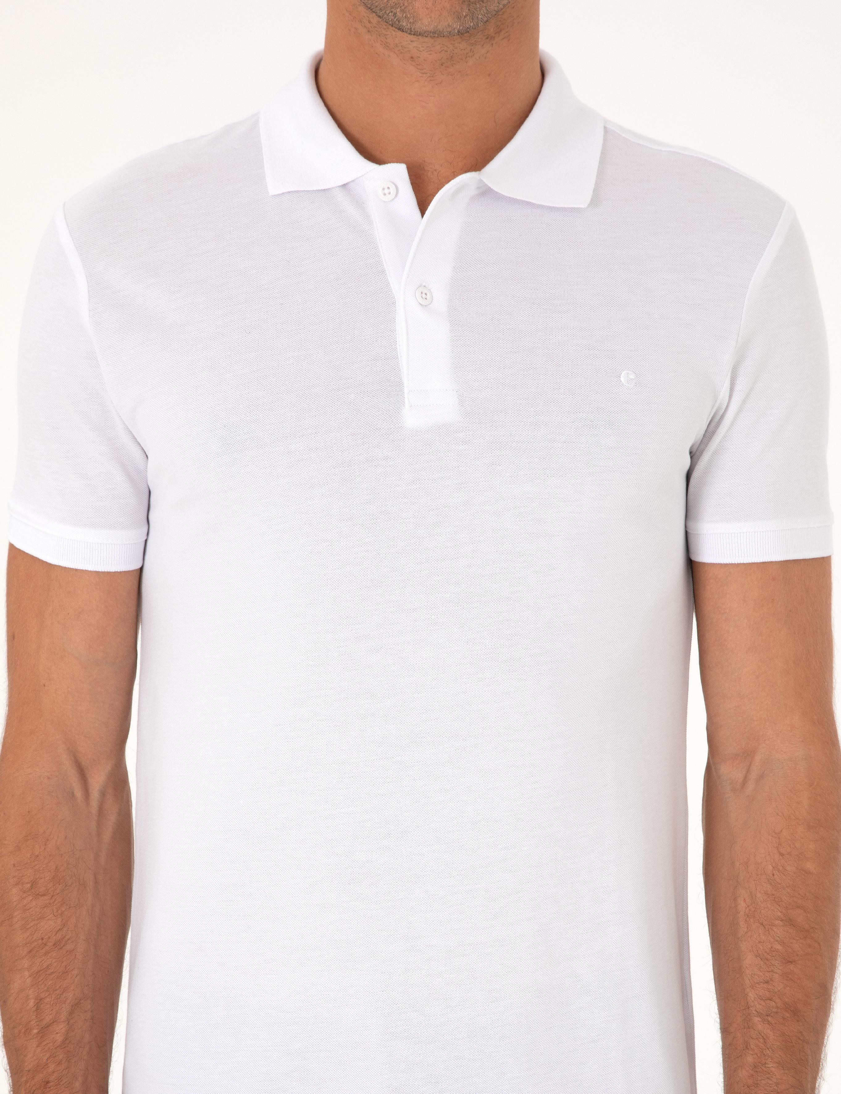 Beyaz Slim Fit Basic Tişört - 50310014025