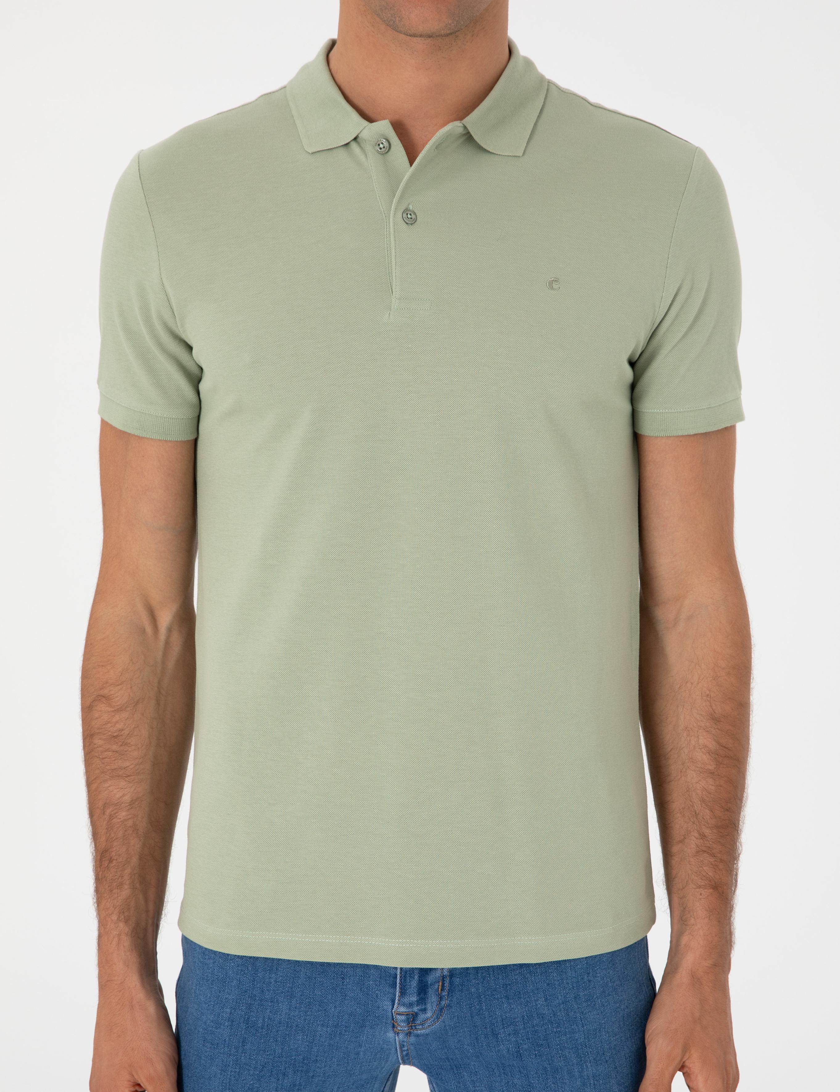 Yeşil Slim Fit Basic Tişört - 50310014140