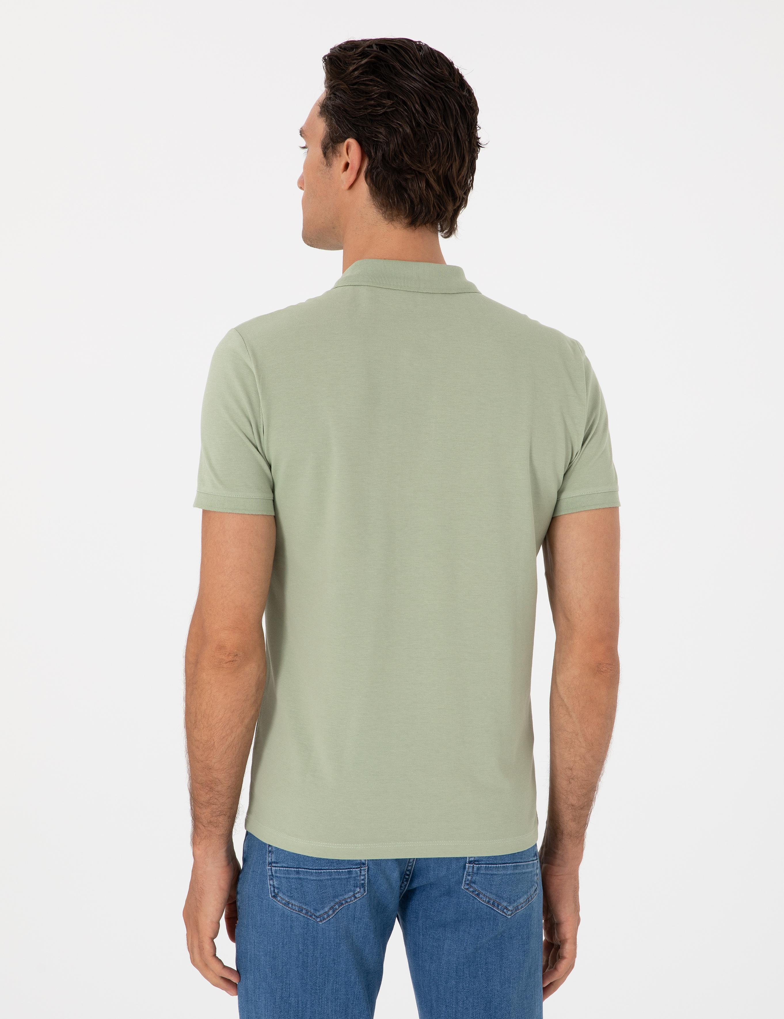 Yeşil Slim Fit Basic Tişört - 50310014140