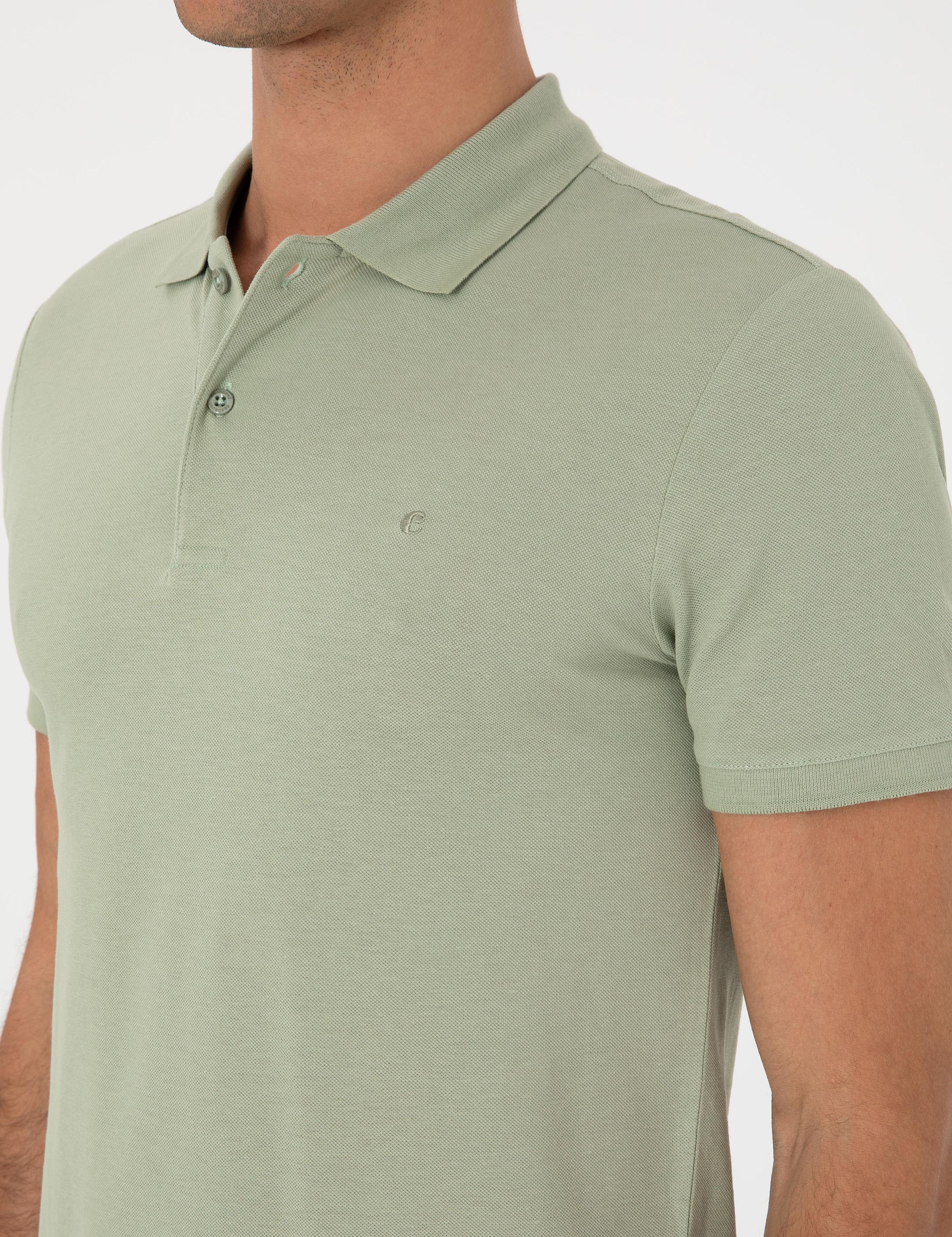Yeşil Slim Fit Basic Tişört - 50310014140