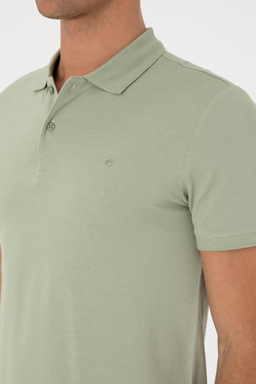 Yeşil Slim Fit Basic Tişört - 50310014140