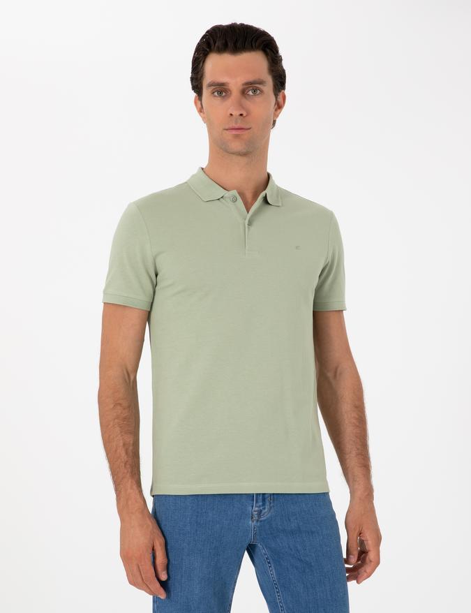Yeşil Slim Fit Basic Tişört
