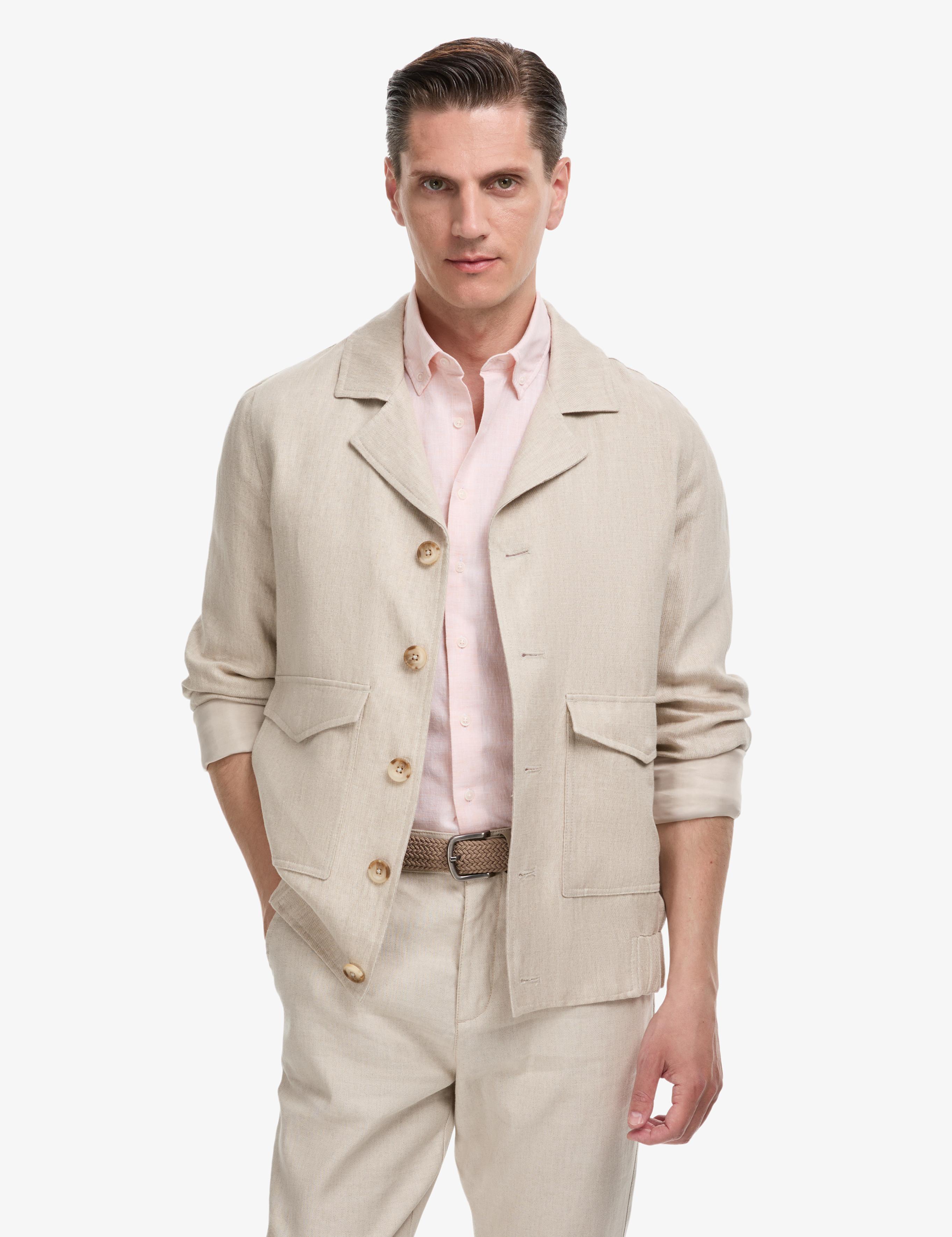 Bej Slim Fit %100 Keten Mont - 50300082037