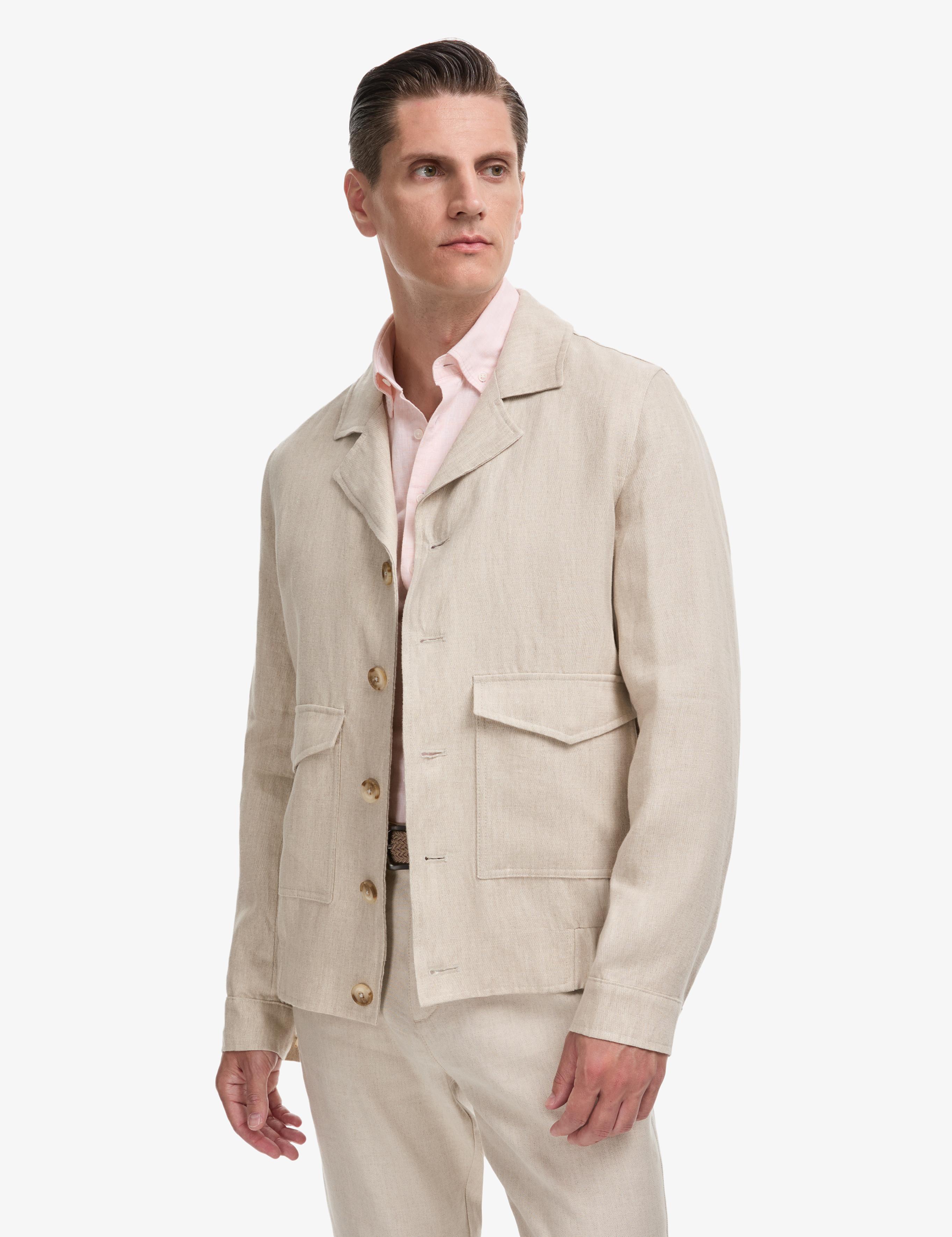 Bej Slim Fit %100 Keten Mont - 50300082037