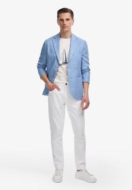 Beyaz Slim Fit Pamuk Karışımlı Jean Pantolon