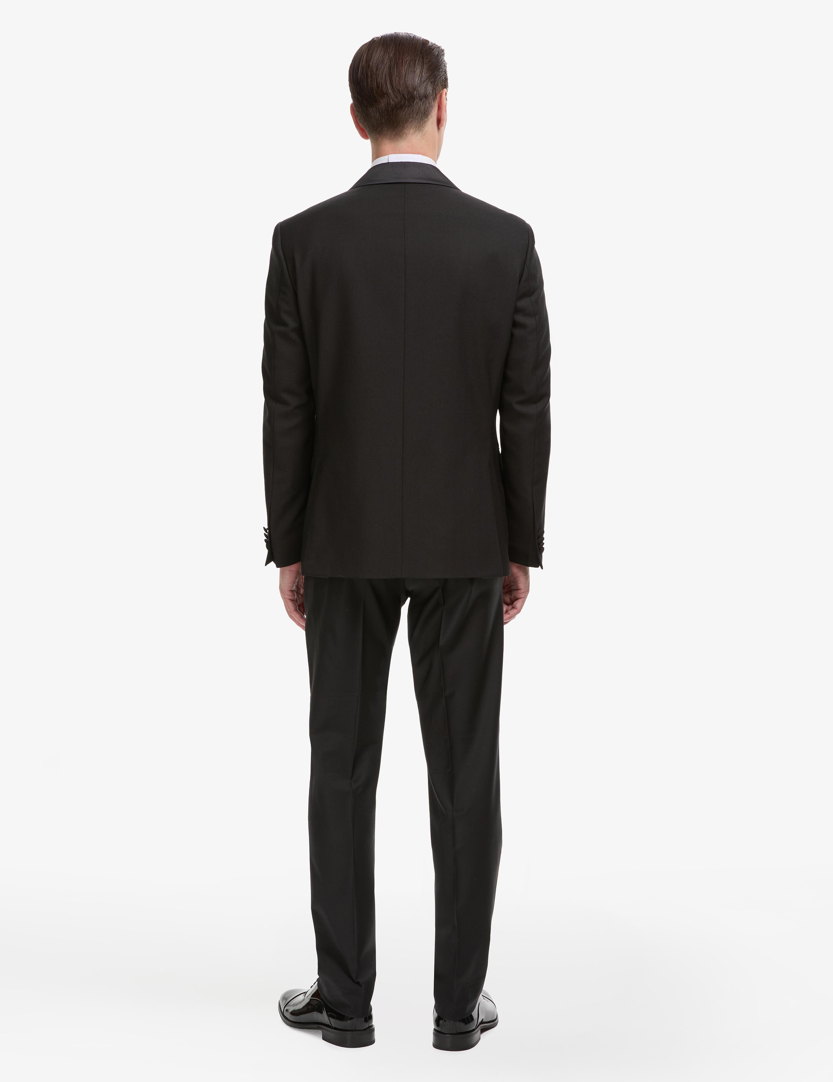 Siyah Slim Fit Yün Karışımlı Şal Yaka Smokin Damatlık - 50324526005