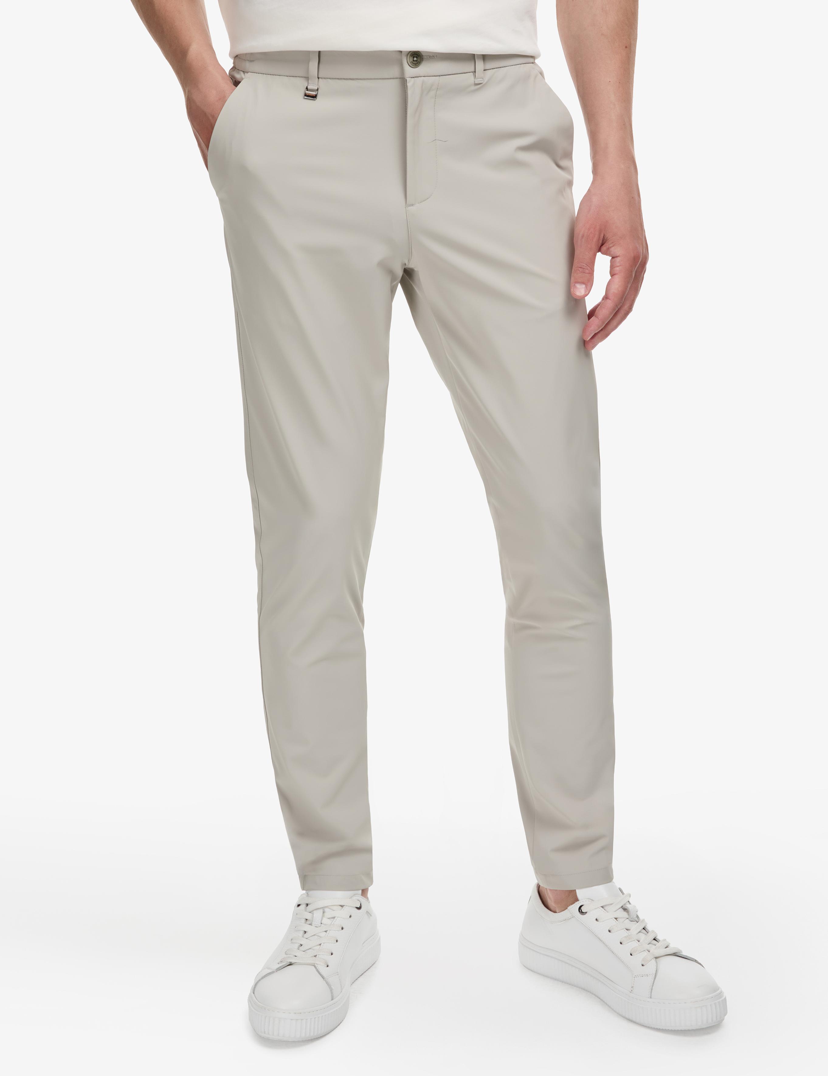Bej Slim Fit Pamuk Karışımlı Beli Lastikli Kanvas Pantolon - 50324292193