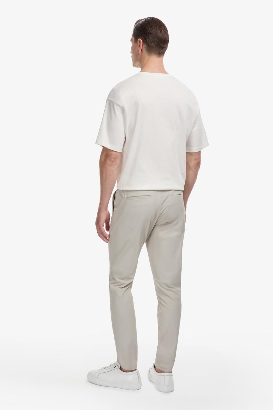 Bej Slim Fit Pamuk Karışımlı Beli Lastikli Kanvas Pantolon - 50324292193