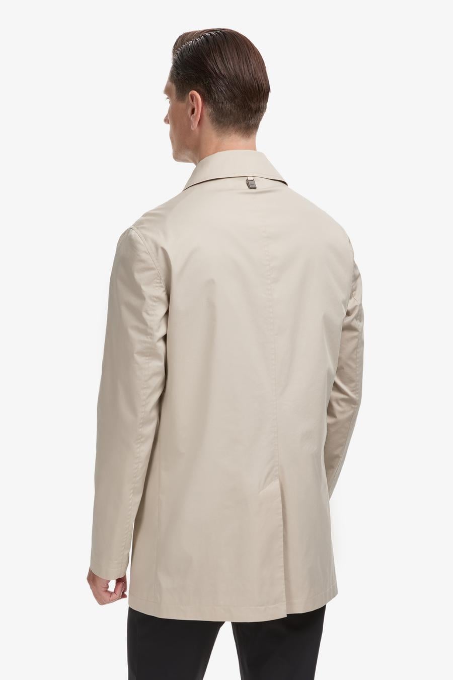 Bej Slim Fit Pamuk Karışımlı Gömlek Yaka Trençkot - 50324484003