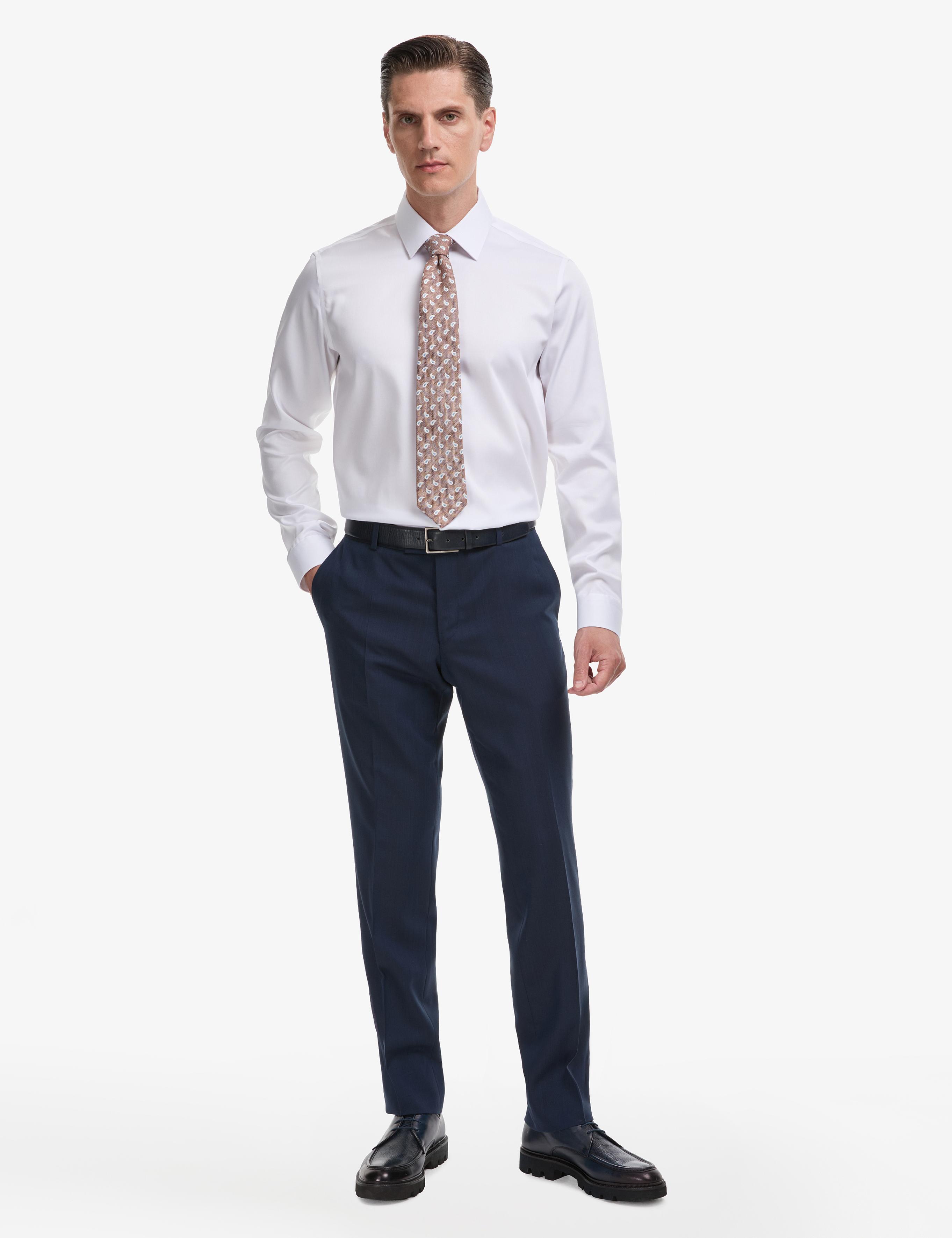 Beyaz Slim Fit Uzun Kollu Basic Gömlek - 50322657007