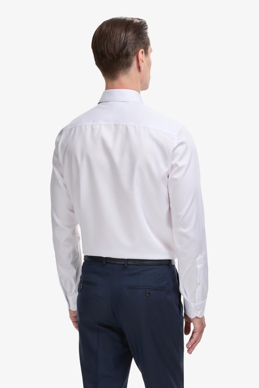 Beyaz Slim Fit Uzun Kollu Basic Gömlek - 50322657007