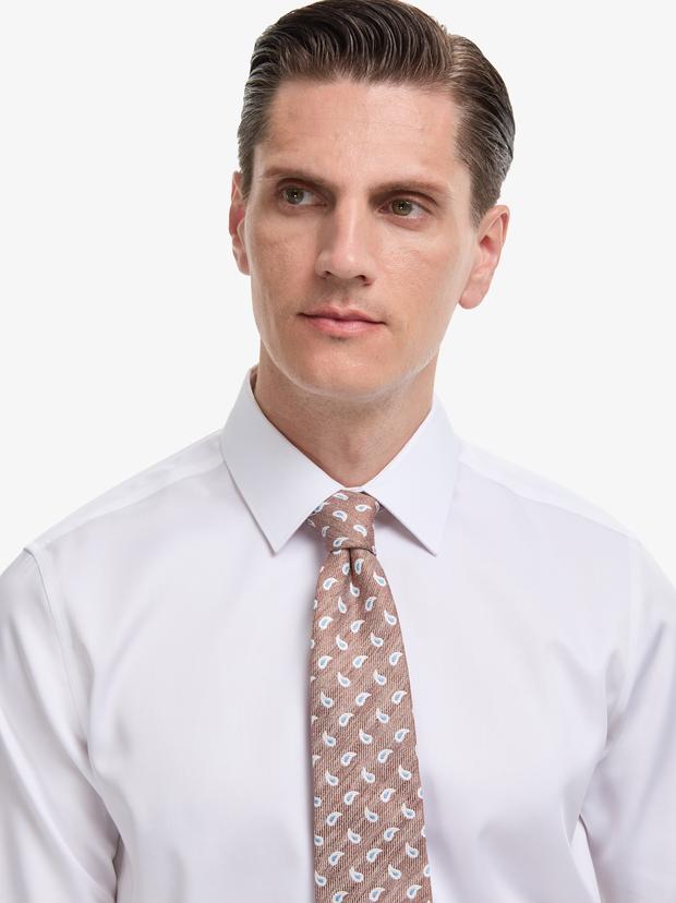 Beyaz Slim Fit Uzun Kollu Basic Gömlek