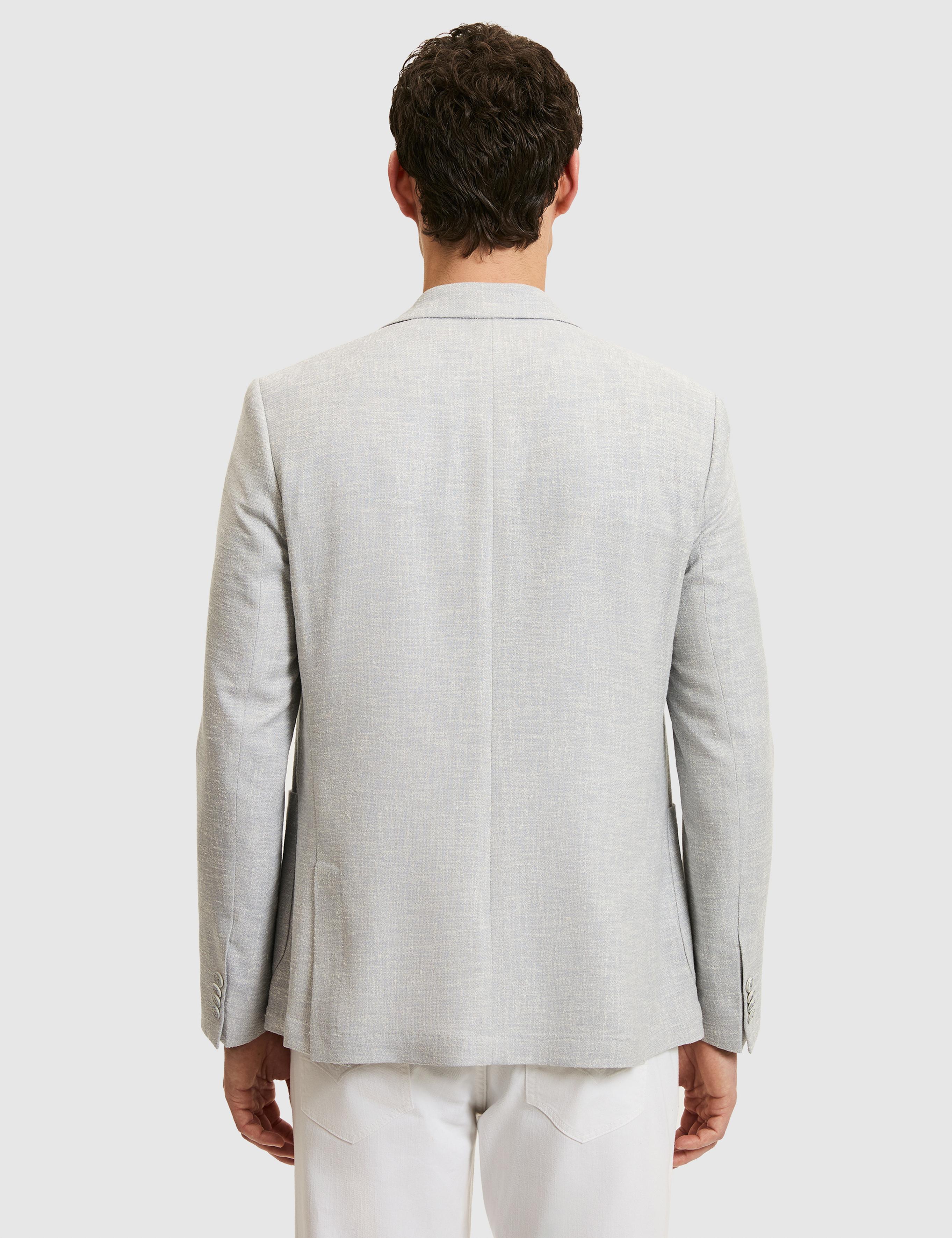 Açık Gri Slim Fit Yün Keten Karışımlı Ceket - 50284564008
