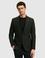 Koyu Yeşil Slim Fit Yün Karışımlı Flanel Ceket