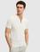 Beyaz Slim Fit Fermuarlı Polo Yaka Triko T-shirt