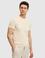 Ekru Slim Fit %100 Pamuk Bisiklet Yaka Triko T-shirt