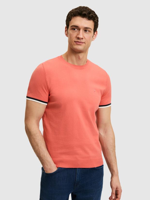 Mercan Slim Fit Bisiklet Yaka Triko T-shirt