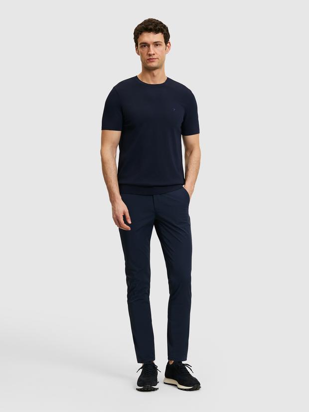 Lacivert Slim Fit Beli Lastikli Kanvas Pantolon