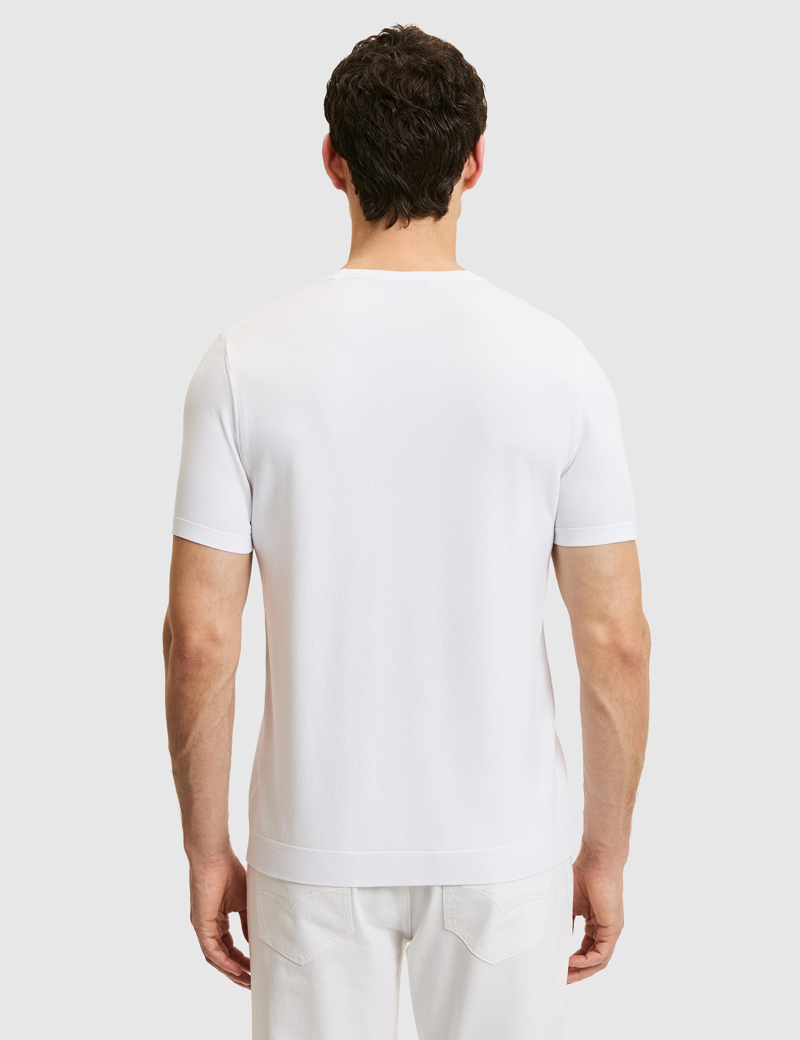 Beyaz Slim Fit Bisiklet Yaka Triko T-shirt - 50323863001
