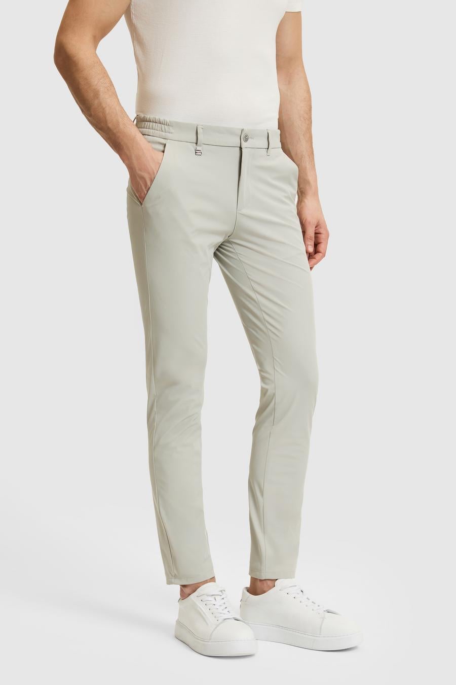 Taş Slim Fit Beli Lastikli Kanvas Pantolon - 50324291158