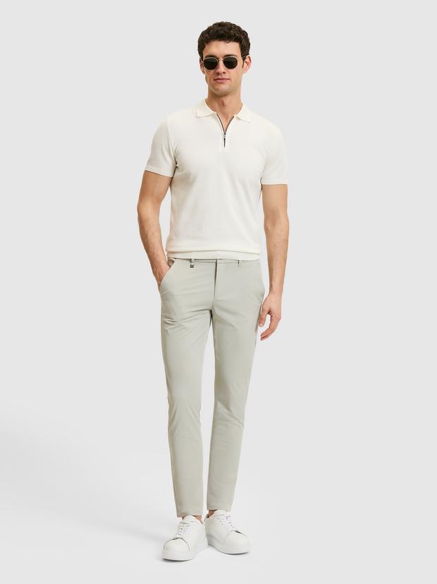 Taş Slim Fit Beli Lastikli Kanvas Pantolon