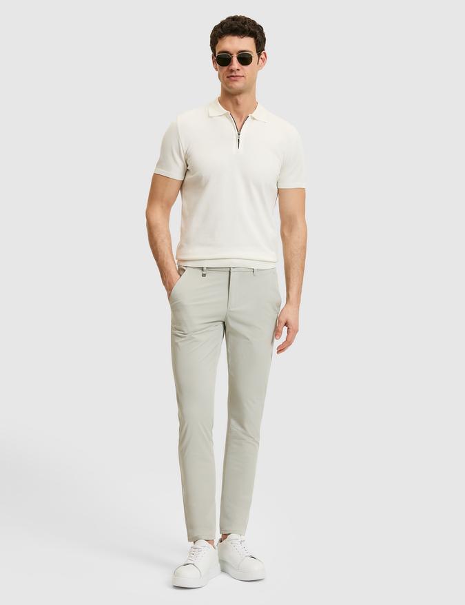 Taş Slim Fit Beli Lastikli Kanvas Pantolon