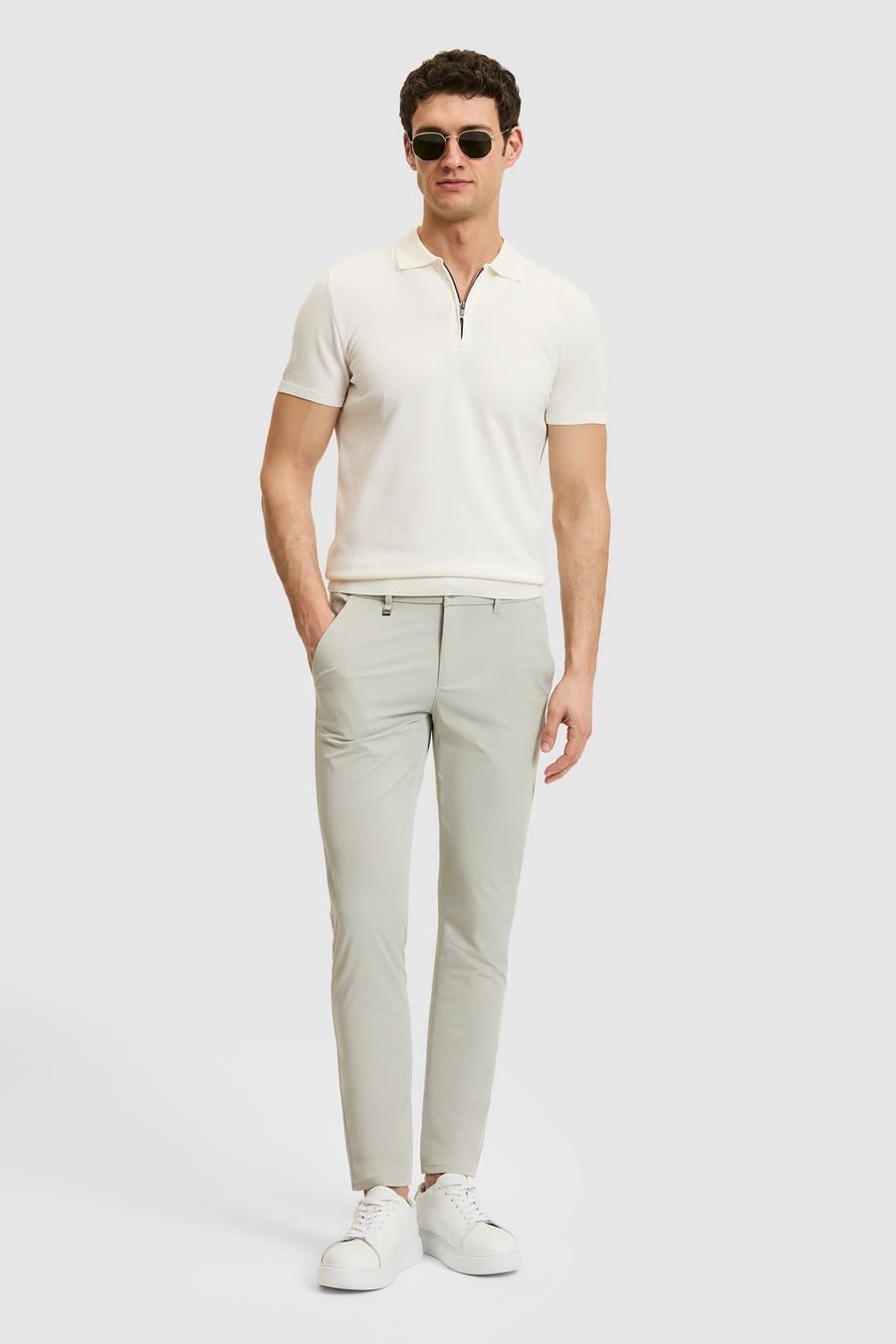 Taş Slim Fit Beli Lastikli Kanvas Pantolon - 50324291158