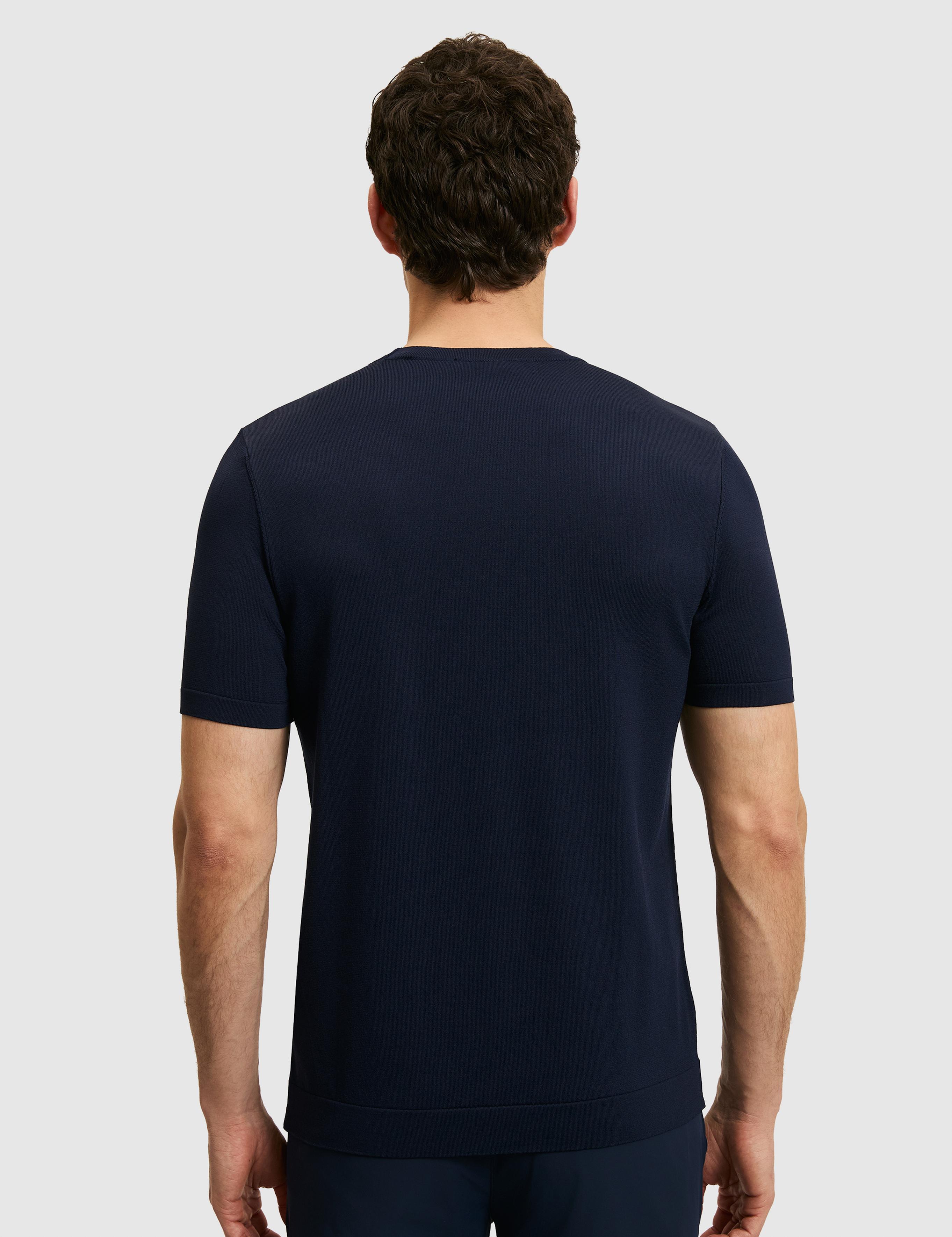 Lacivert Slim Fit Bisiklet Yaka Triko T-shirt - 50323863054
