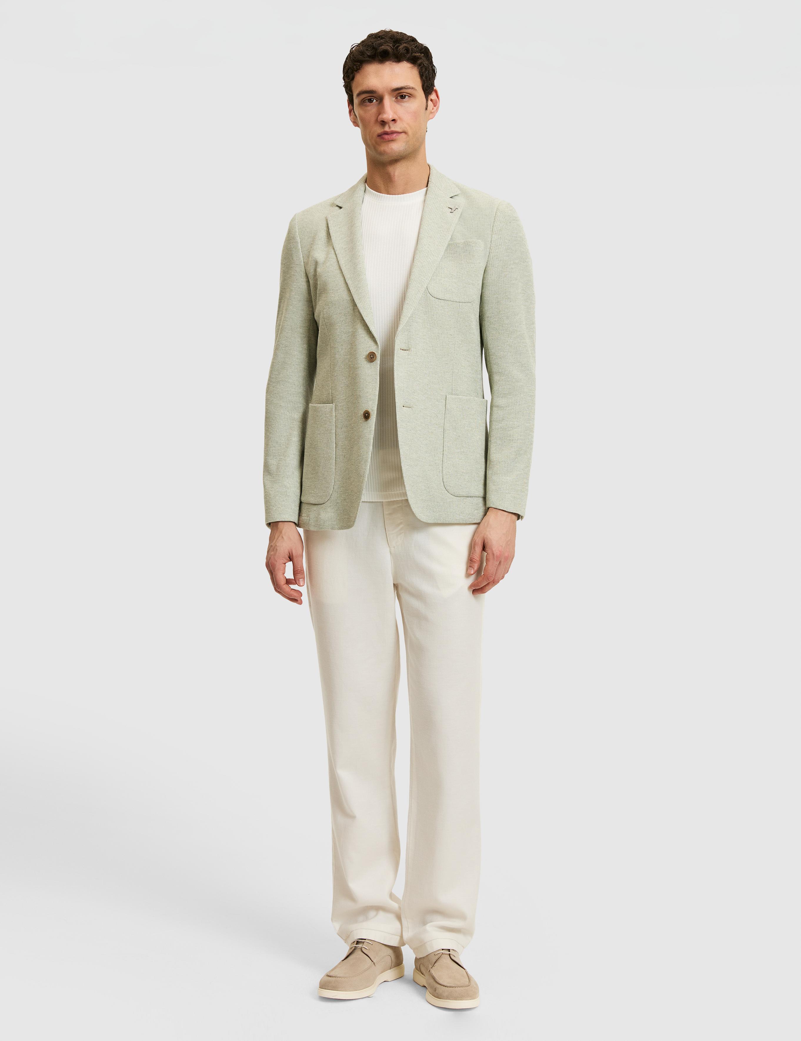 Mint Slim Fit Mikro Desen Mono Yaka Ceket - 50319084017