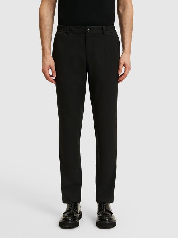 Siyah Slim Fit Beli Lastikli Pantolon