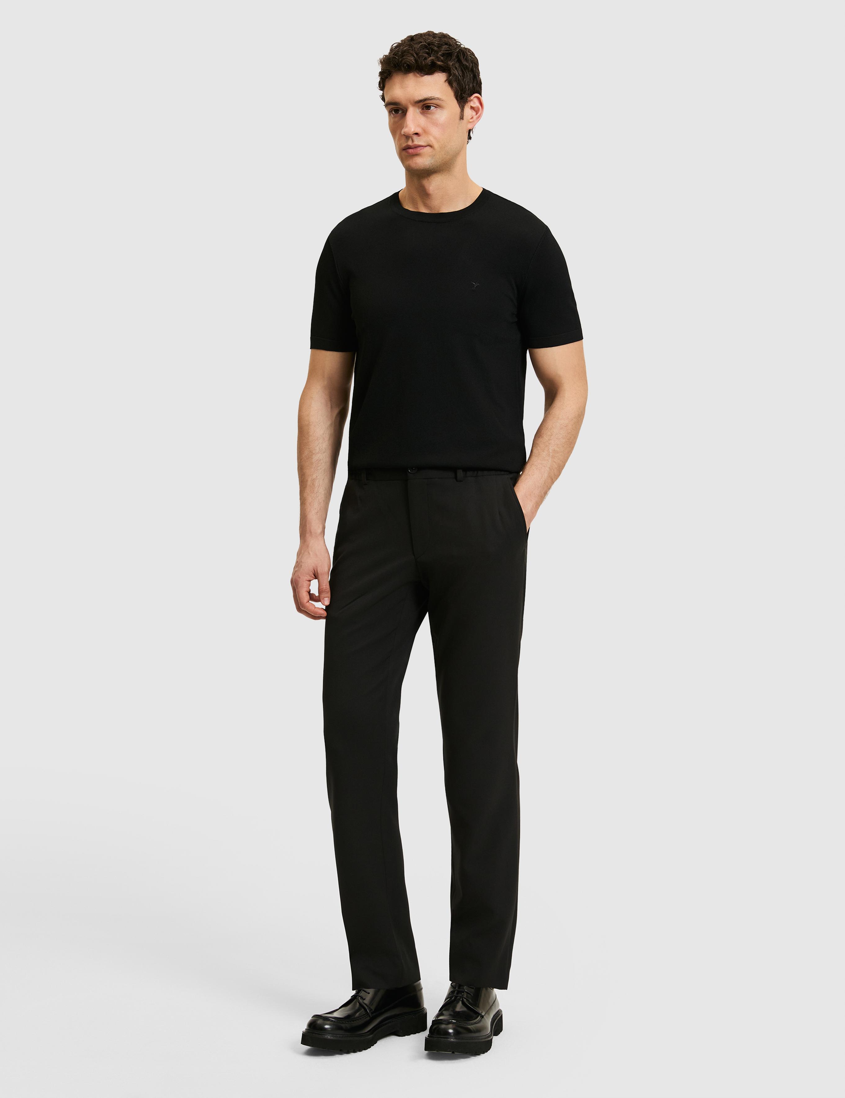 Siyah Slim Fit Beli Lastikli Pantolon - 50328690002