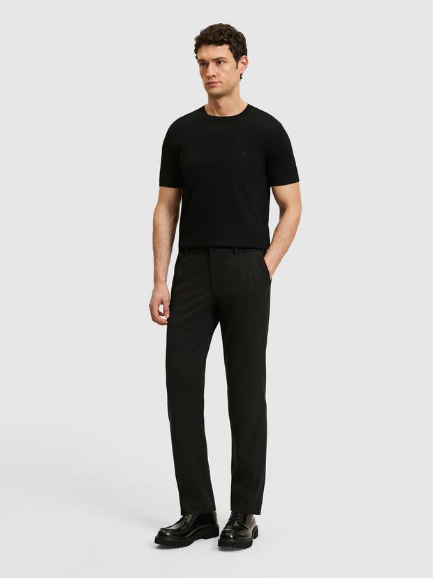 Siyah Slim Fit Beli Lastikli Pantolon