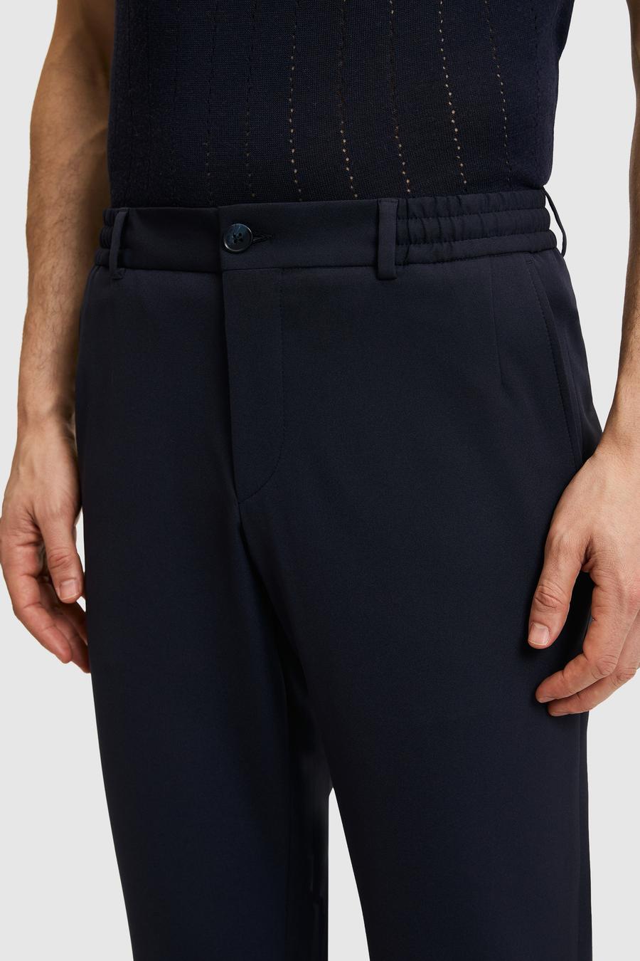 Lacivert Slim Fit Beli Lastikli Pantolon - 50328690018