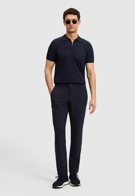 Lacivert Slim Fit Beli Lastikli Pantolon
