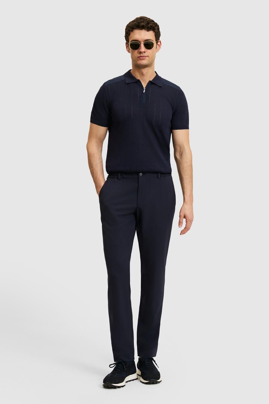 Lacivert Slim Fit Beli Lastikli Pantolon - 50328690018