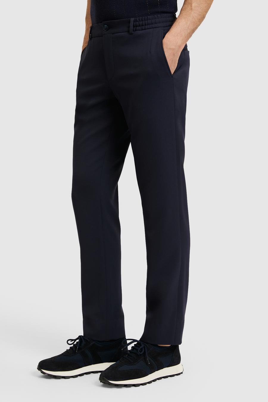Lacivert Slim Fit Beli Lastikli Pantolon - 50328690018