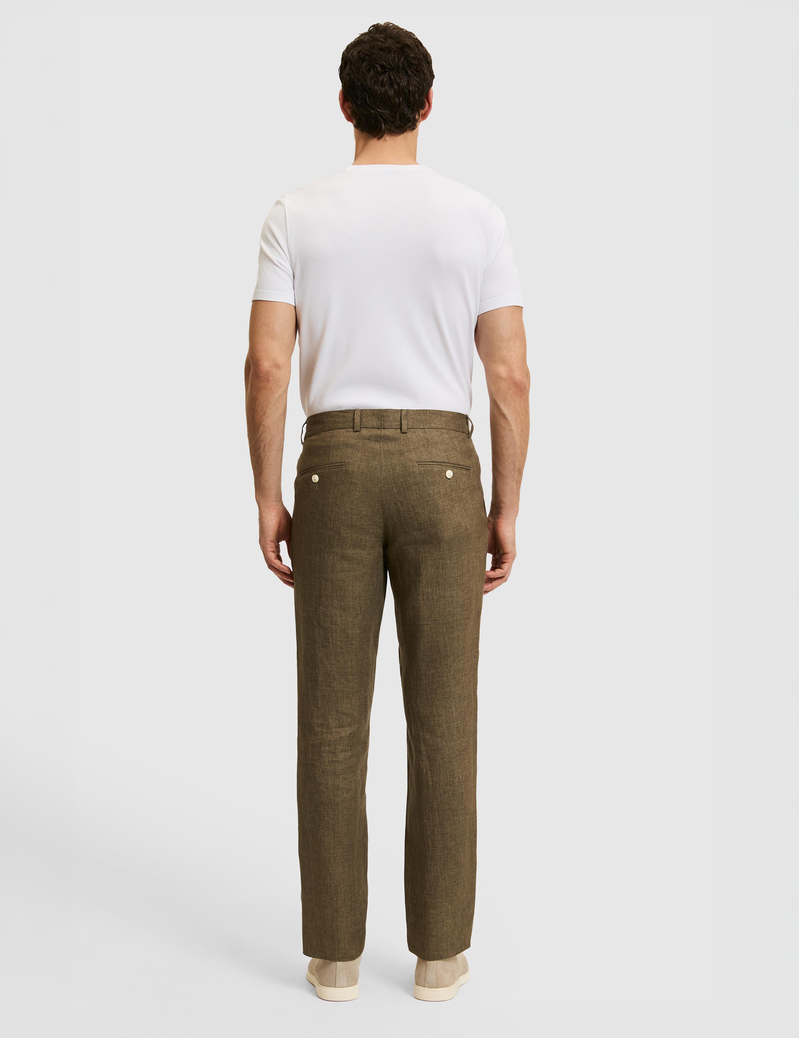 Haki Slim Fit Beli Lastikli %100 Keten Pantolon - 50324475015