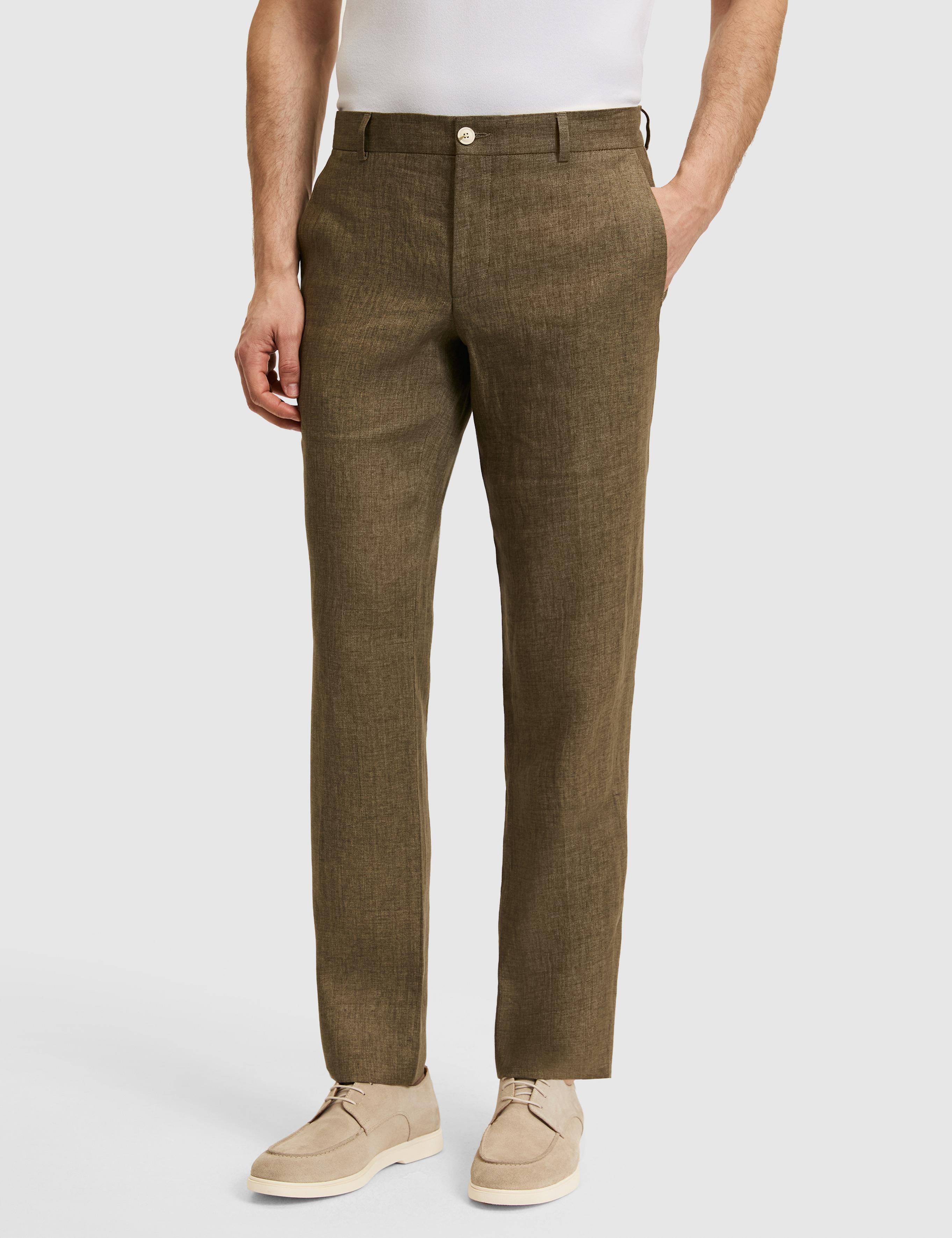 Haki Slim Fit Beli Lastikli %100 Keten Pantolon - 50324475015