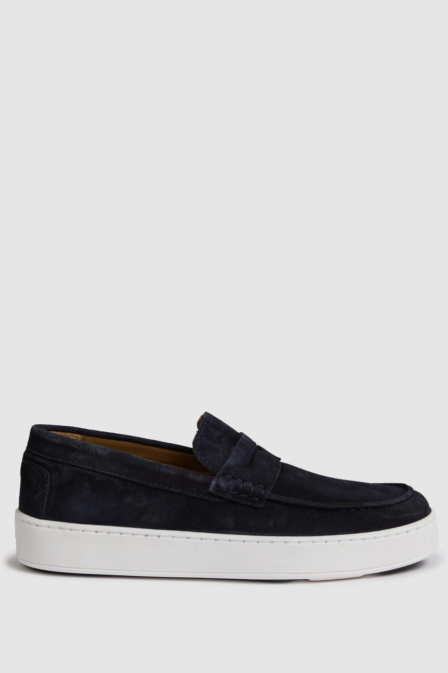 Lacivert %100 Deri Süet Loafer Ayakkabı - 50322669011