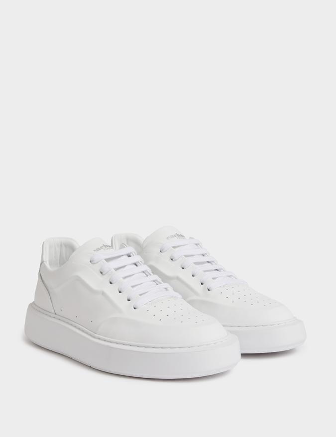 Beyaz %100 Deri Sneaker Ayakkabı