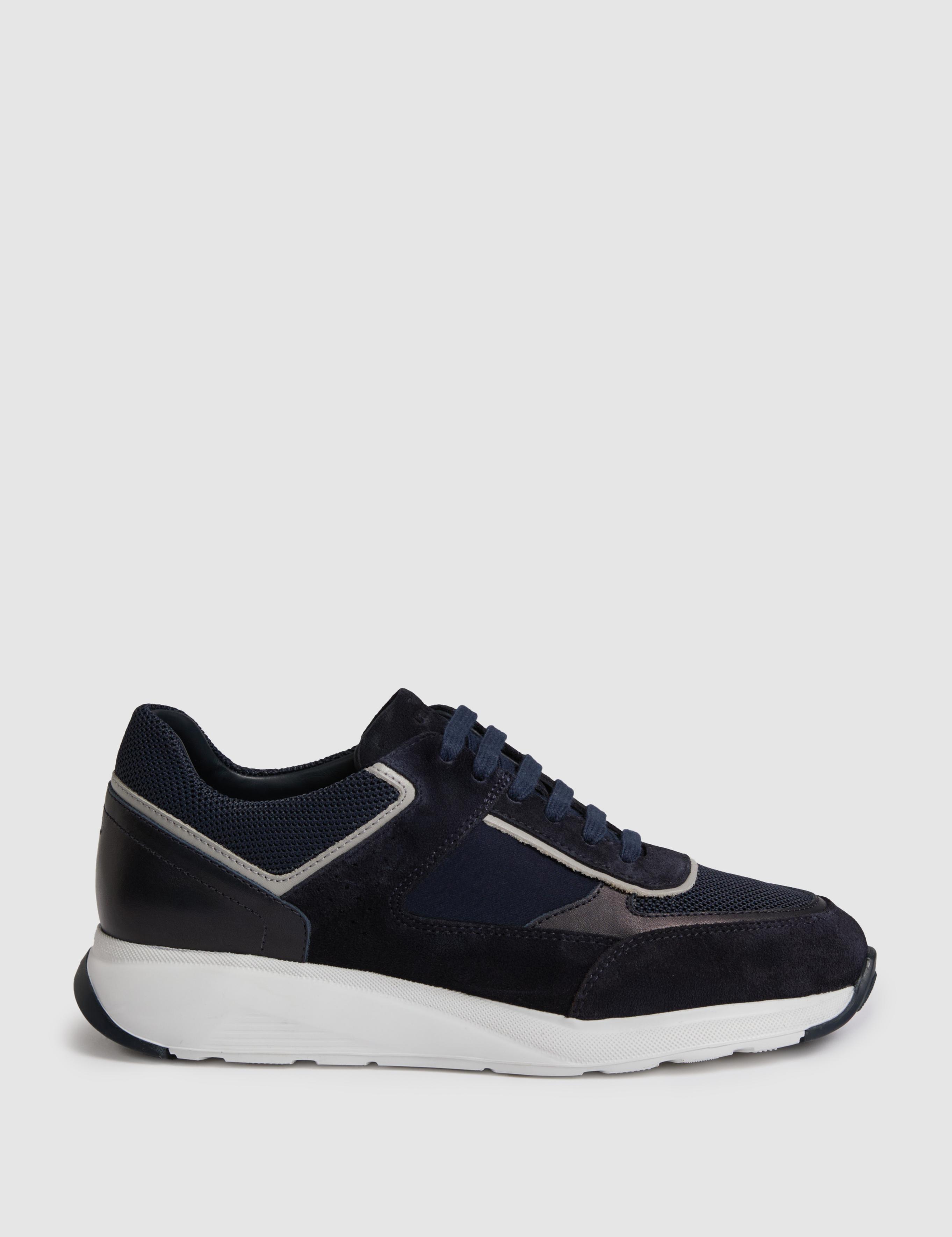 Lacivert %100 Deri Sneaker Ayakkabı - 50322761004