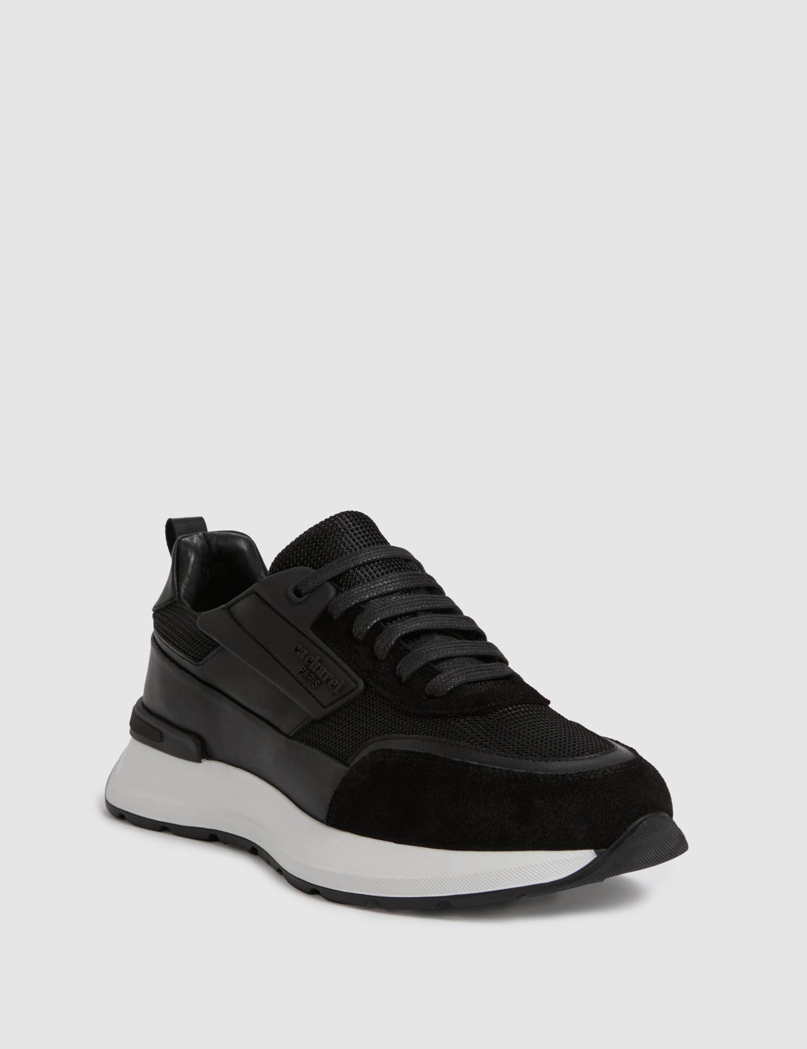 Siyah %100 Deri Sneaker Ayakkabı - 50322768021