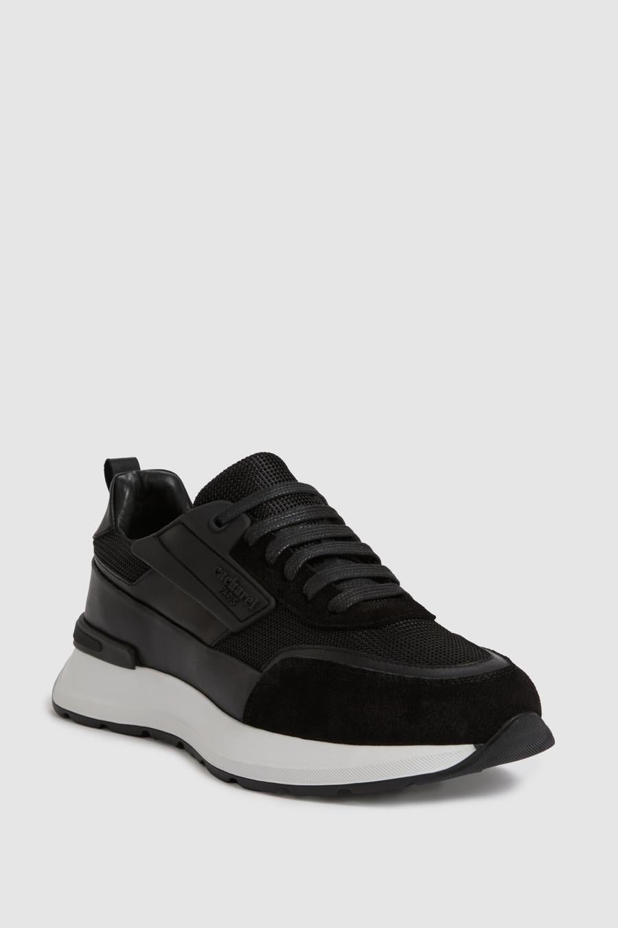 Siyah %100 Deri Sneaker Ayakkabı - 50322768021