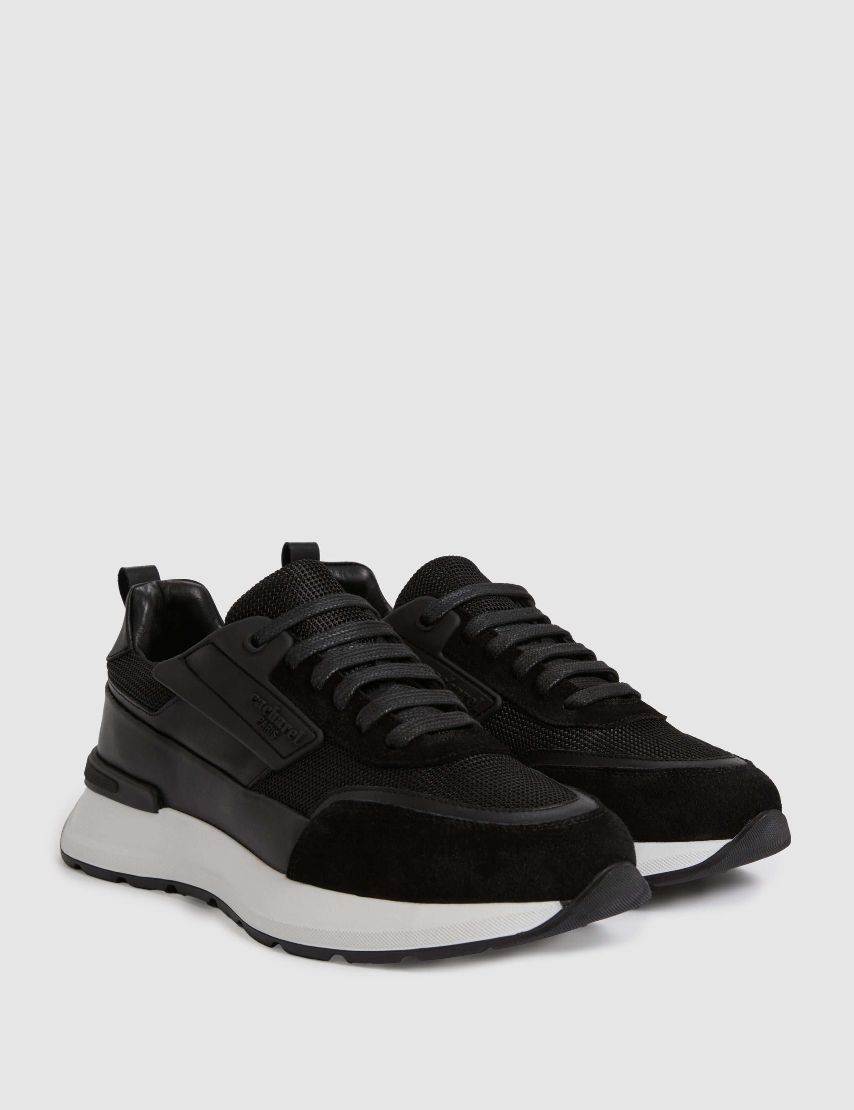 Siyah %100 Deri Sneaker Ayakkabı - 50322768021
