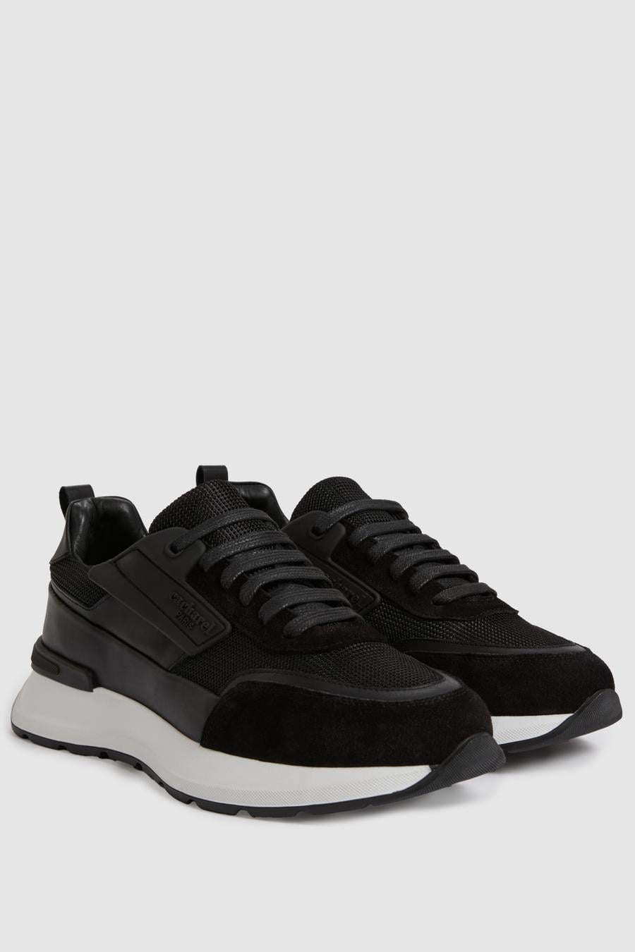 Siyah %100 Deri Sneaker Ayakkabı - 50322768021
