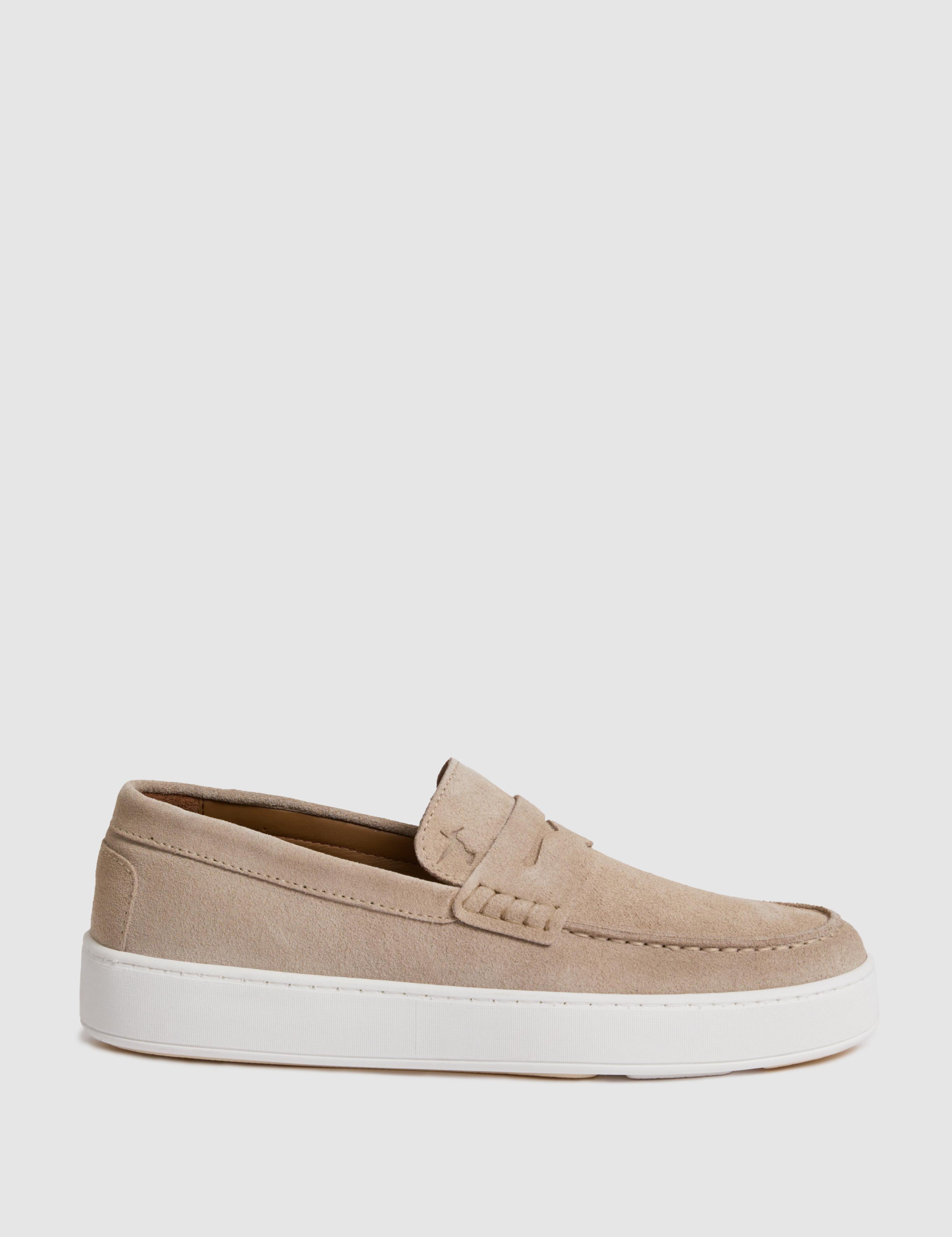 Bej %100 Deri Süet Loafer Ayakkabı - 50322669028
