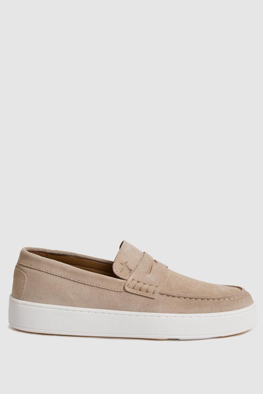 Bej %100 Deri Süet Loafer Ayakkabı - 50322669028